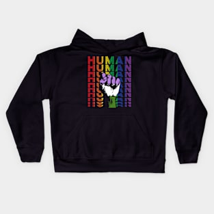 Pride LGBT Strong Hand Genderqueer human Gay Rainbow Gift Kids Hoodie